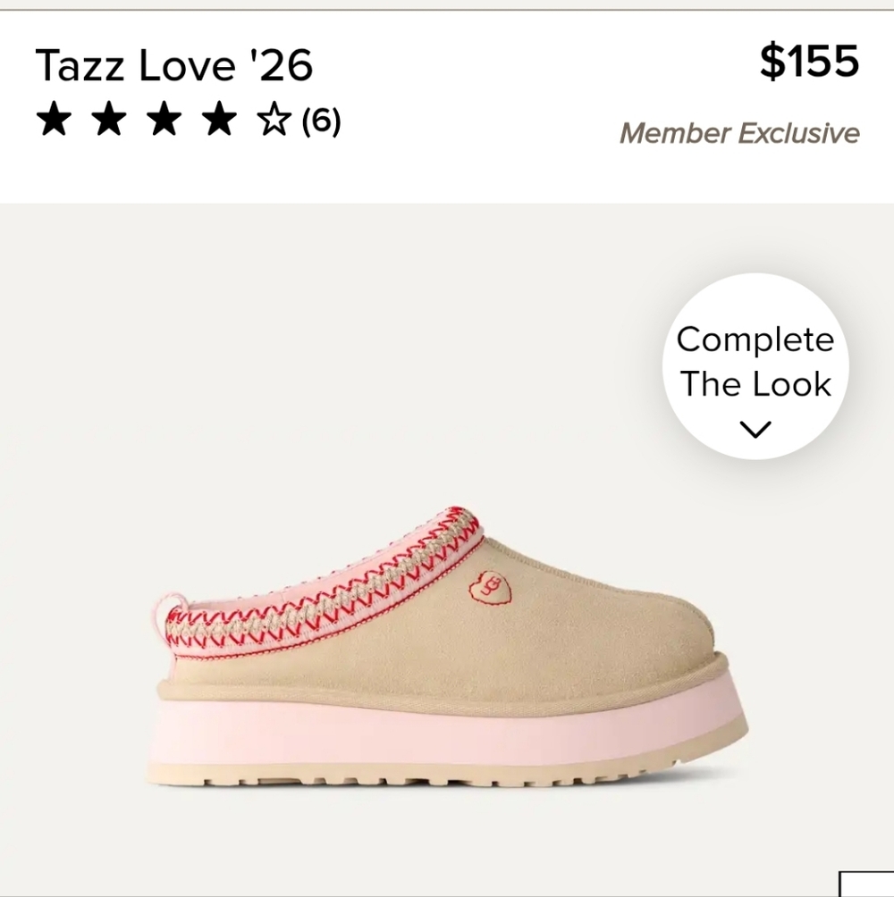 UGG Tazz Love '26 Tan and Pink Slip-On Shoes